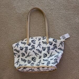 VERA BRADLEY STRAW TOTE ADRIFT CORAL BLUE